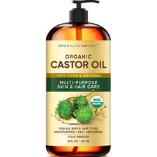Premium Organic Castor Oil 100 Pure and Hexane-free Cold-pressed Beauty 16 Fl