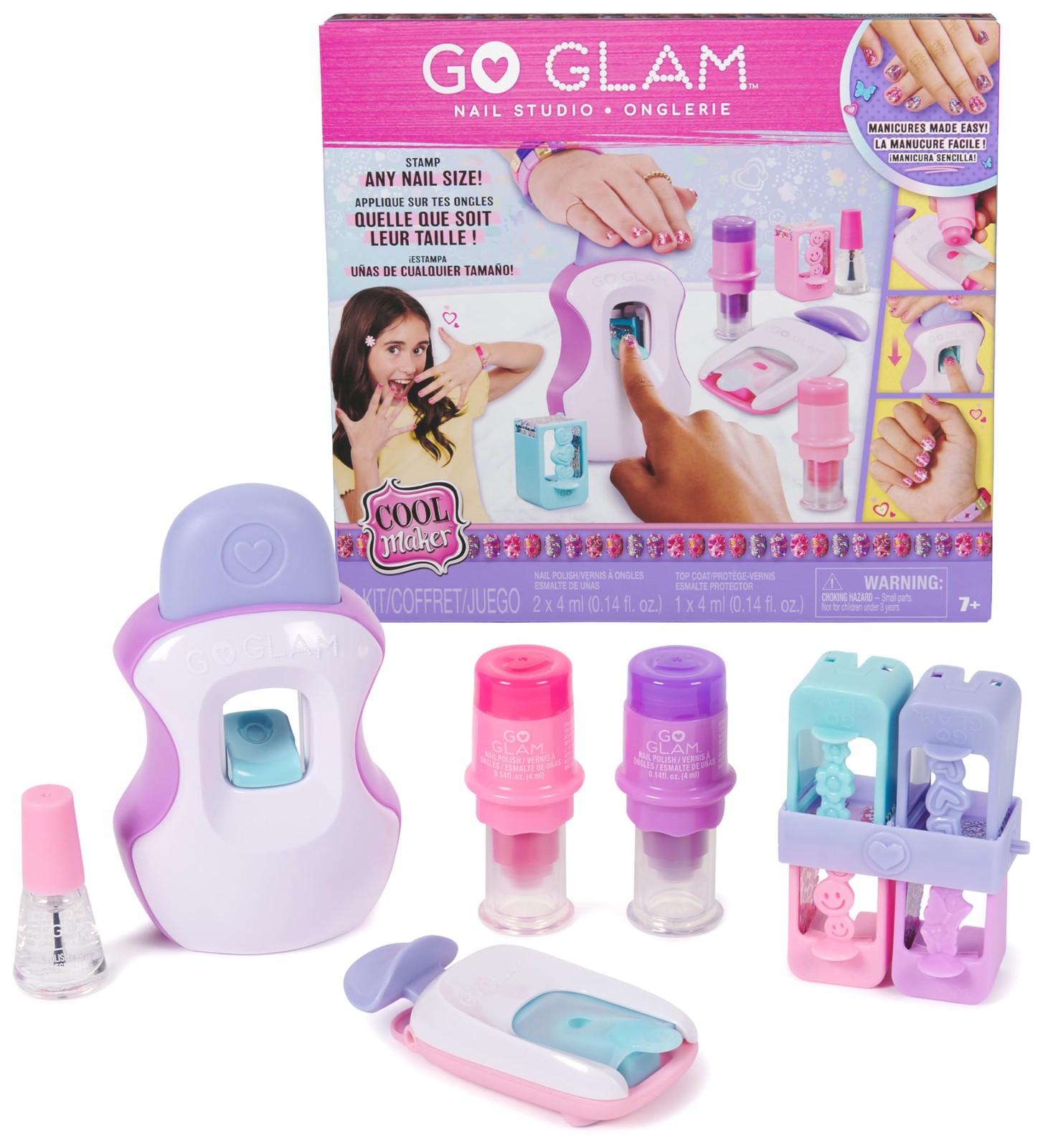 Cool MAKER, набор для ногтей GO GLAM Studio, придай 200 ногтям стильный вид с 4 дизайнами, 2 лака для ногтей