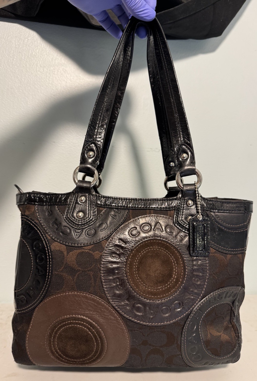 COACH Vintage Circle Patchwork Tote Shoulder Hand… - image 3