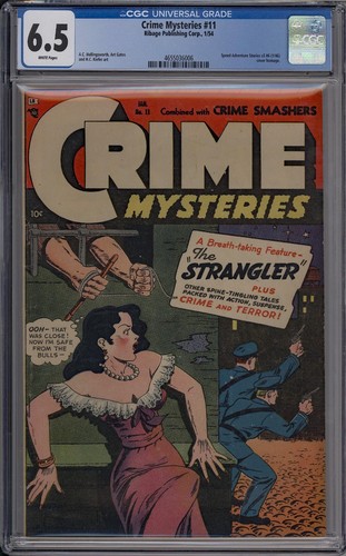 CRIME MYSTERIES  11  CGC 6.5 - 4655036006 - Beautiful copy on Ribage from 1954!