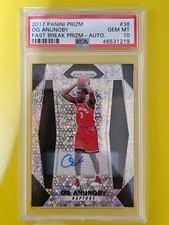 2017-18 PANINI PRIZM FAST BREAK PRIZM AUTO OG ANUNOBY RC ROOKIE PSA 10 GEM MINT