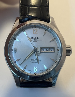 Ball Official Standard Watch - Model NM1020C - w/ Alligator Leather Band - Great