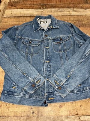 VTG Lee Riveted Denim Jean Trucker Jacket Mens Large USA Made (2868)