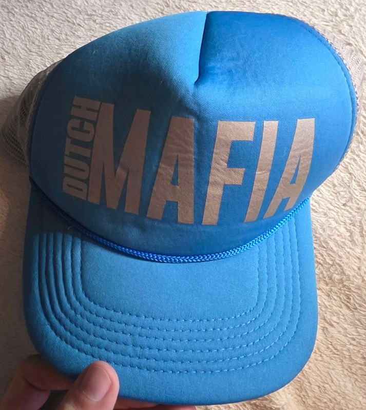 Dutch Mafia Dutch Bros Trucker Hat Cap Snapback Blue w/ Grey Mesh Reflective