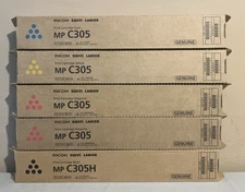 5 Genuine Ricoh Savin Lanier Toner CYMK MP C305 842120 842122 842121 842119 OEM