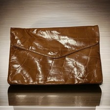 Vintage Italian Envelope Clutch Purse Genuine Leather