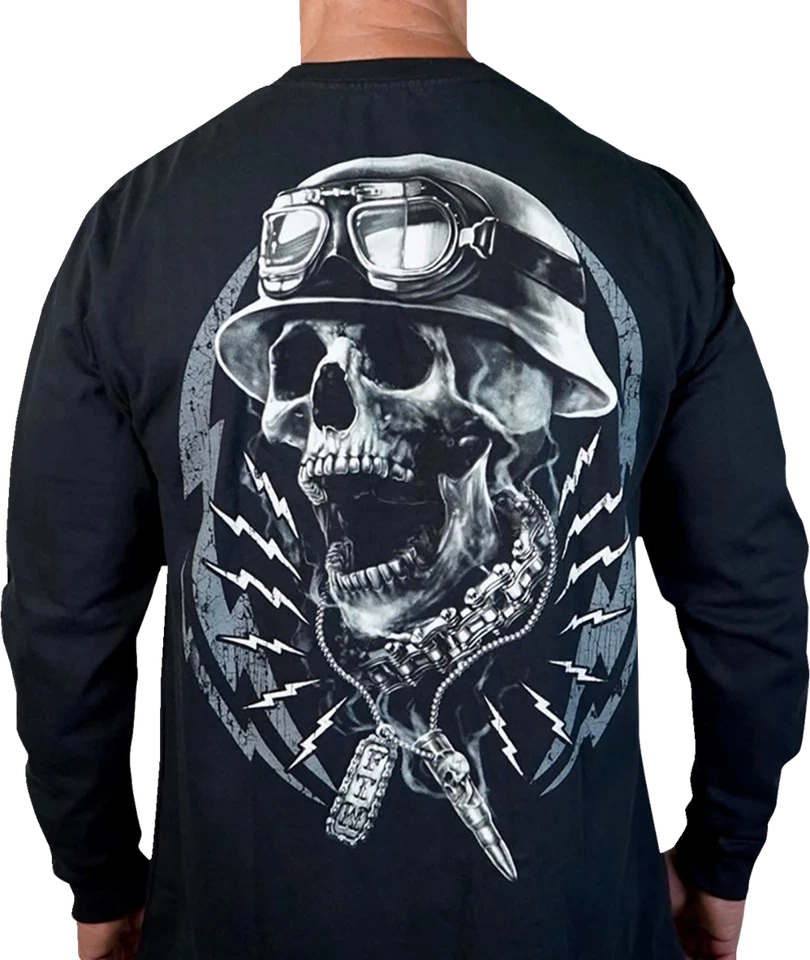 LETHAL THREAT LS20889XXXL Flash and Bones Long-Sleeve T-Shirt - Black - 3XL - Image 2 of 2