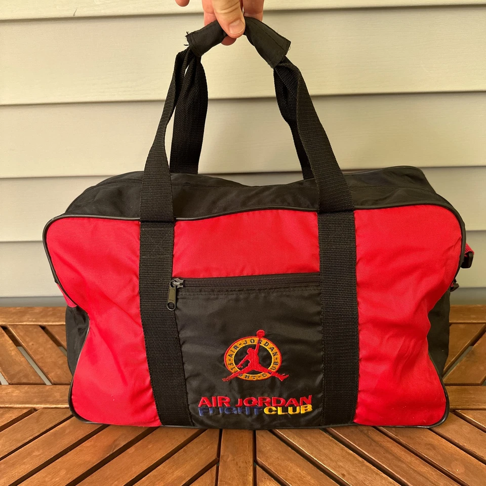 Bolso de lona vintage Air Jordan Flight Club rojo negro NBA baloncesto Nike años 90 para hombre Foto 2 de 4