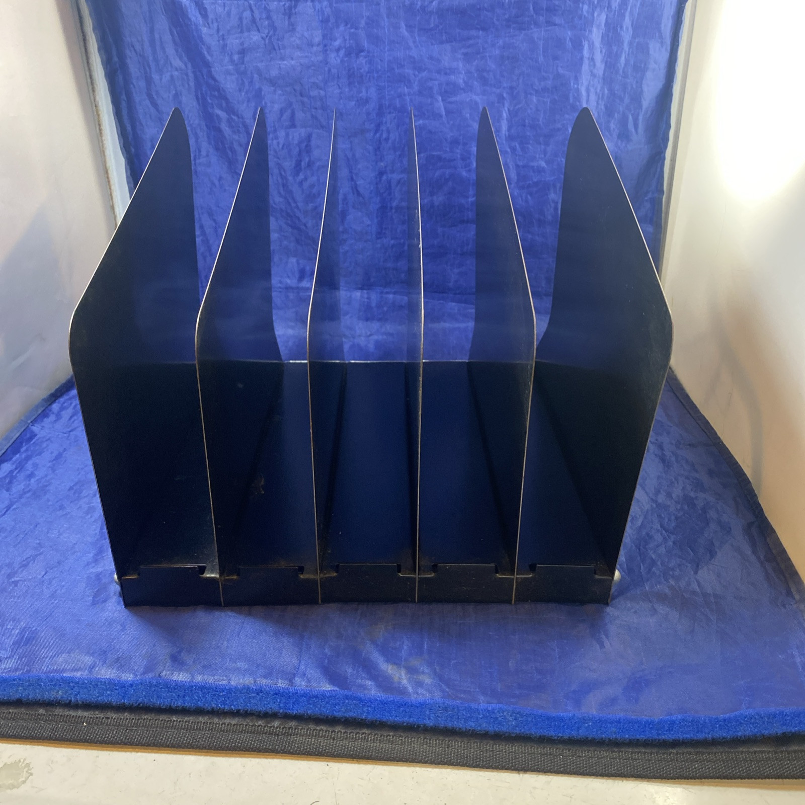 Tray File Organizer Industrial Metal Desk Mid Century Modern Atomic Era, Vtg