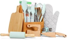 Kids Cooking Sets Real, Kids Cooking and Baking Set, Wooden Kid Knife with