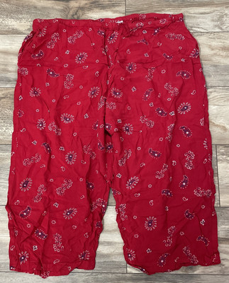 VTG Take Two Clothing Co Womens Size 2X Red Paisley Y2K Hippie Boho Pants--C18