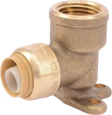 Push to Connect 1/2 Inch Drop Ear Elbow – 1/2" FNPT Brass Pipe Fitting for Secur