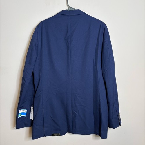 NWT Haggar Slim Fit Active Series™ Herringbone Suit Jacket Navy Blue 42 Long - Picture 8 of 9