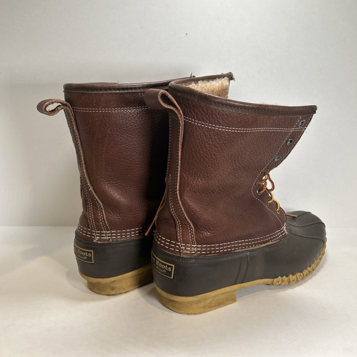 LL Bean Men’s Fur Shearling Lined Bean Boots Leather Duck Made in USA Size 13 LL Bean Men main image 4