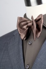 Men  s Self-Tie Bow Tie 100 Silk Big Butterfly Chocolate Brown Classic Formal