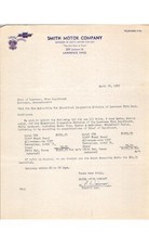 1947 Buick Bid Letter Smith Motor Co Lawrence MA Fire Dept Auto Electrical