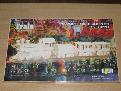 WOODCRAFT CONSTRUCTION TRAIN 3D PUZZLE