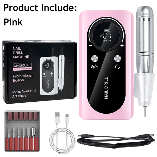 Portable Nail Drill Machine - 45000RPM Nail Drill Professional with 6 Drill Bits - Picture 14 of 15