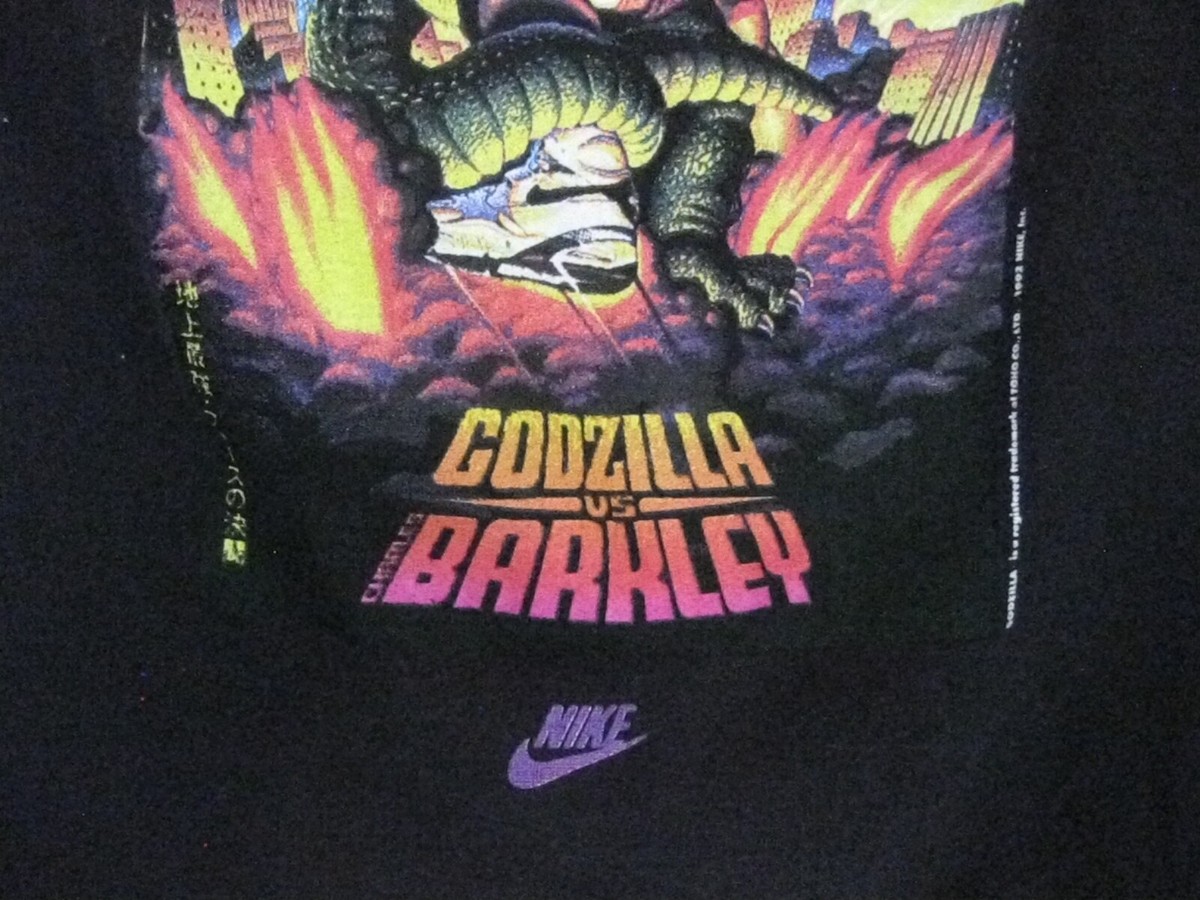 GODZILLA VS BARKLEY　1992年　NIKE×東宝製　バークレイ 1992 Charles Barkley Vs Godzilla Nike Long Sleeve T-shirt Size