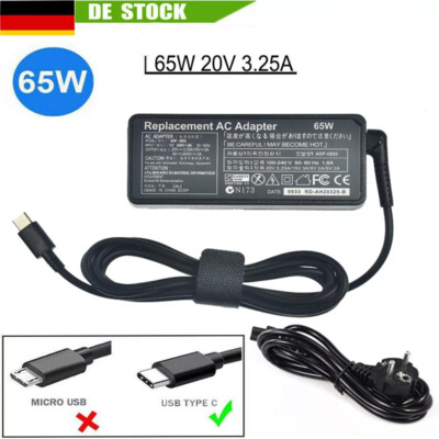 65W USB-C Typ C Laptop Ladegerät Netzteil für Samsung HP Lenovo Dell Universal