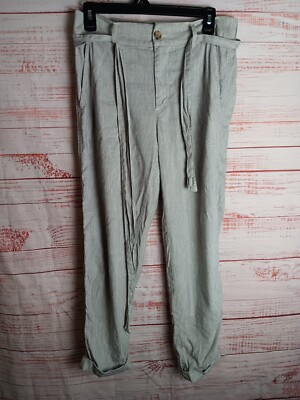 lou and grey dress pants Lou & Grey for Loft Pants Womens Small Gray Linen Blend Casual Elastic Pull On