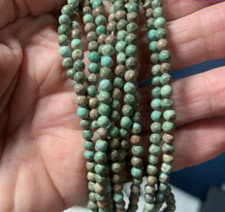 Turquoise, Round, Genuine, Natural, Gemstone, 4mm, c16"