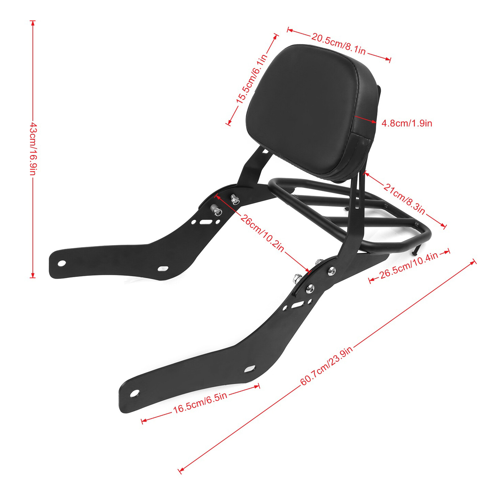 Passenger Sissy Bar Backrest Luggage Rack For Honda Rebel 1100