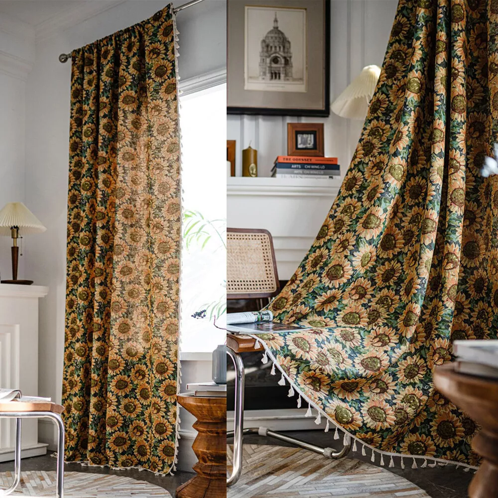 Sunflower curtains for sale kitchen
