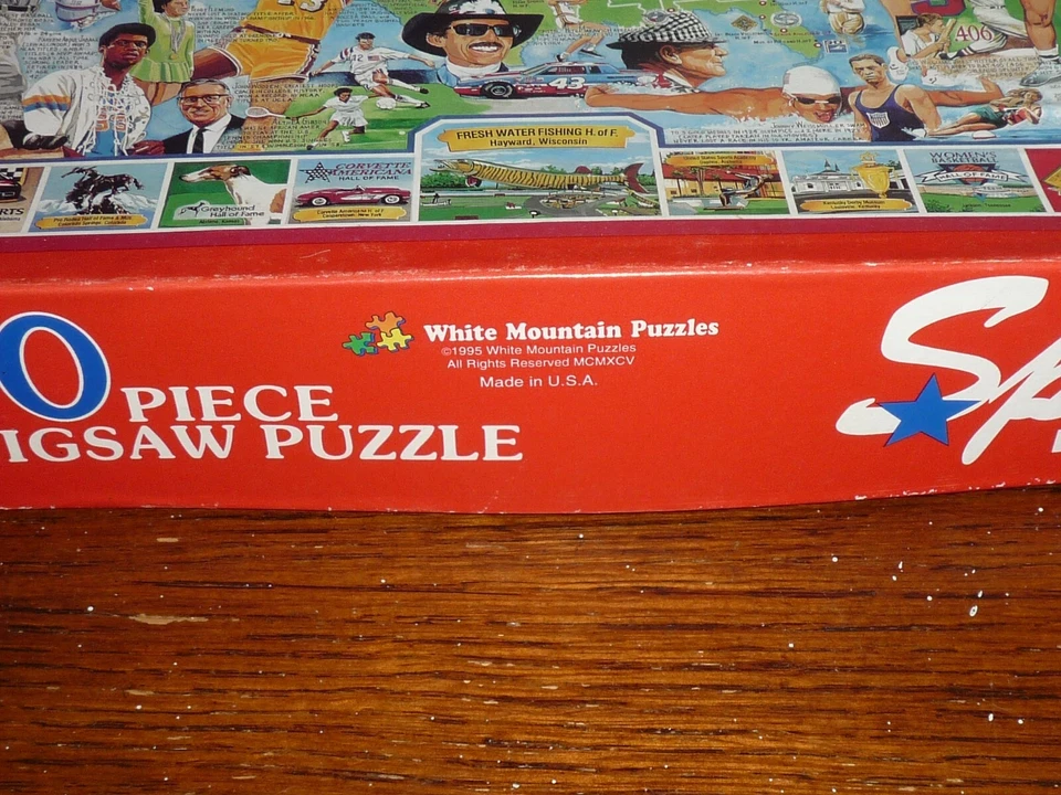 Puzzle WHITE MOUNTAIN 1000 piezas HISTORIA DEPORTIVA AMERICANA - 1995 VINTAGE Foto 2 de 3