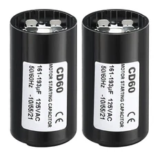 2Pcs Motor Start Capacitor 161-193uF/Mfd 125V 50/60Hz CD60 Run Capacitor