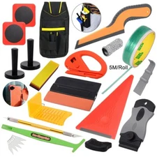 Vinyl Car Wrap Application Tools Window Tint Kit Razor Magnets Felt Squeegee Kit
