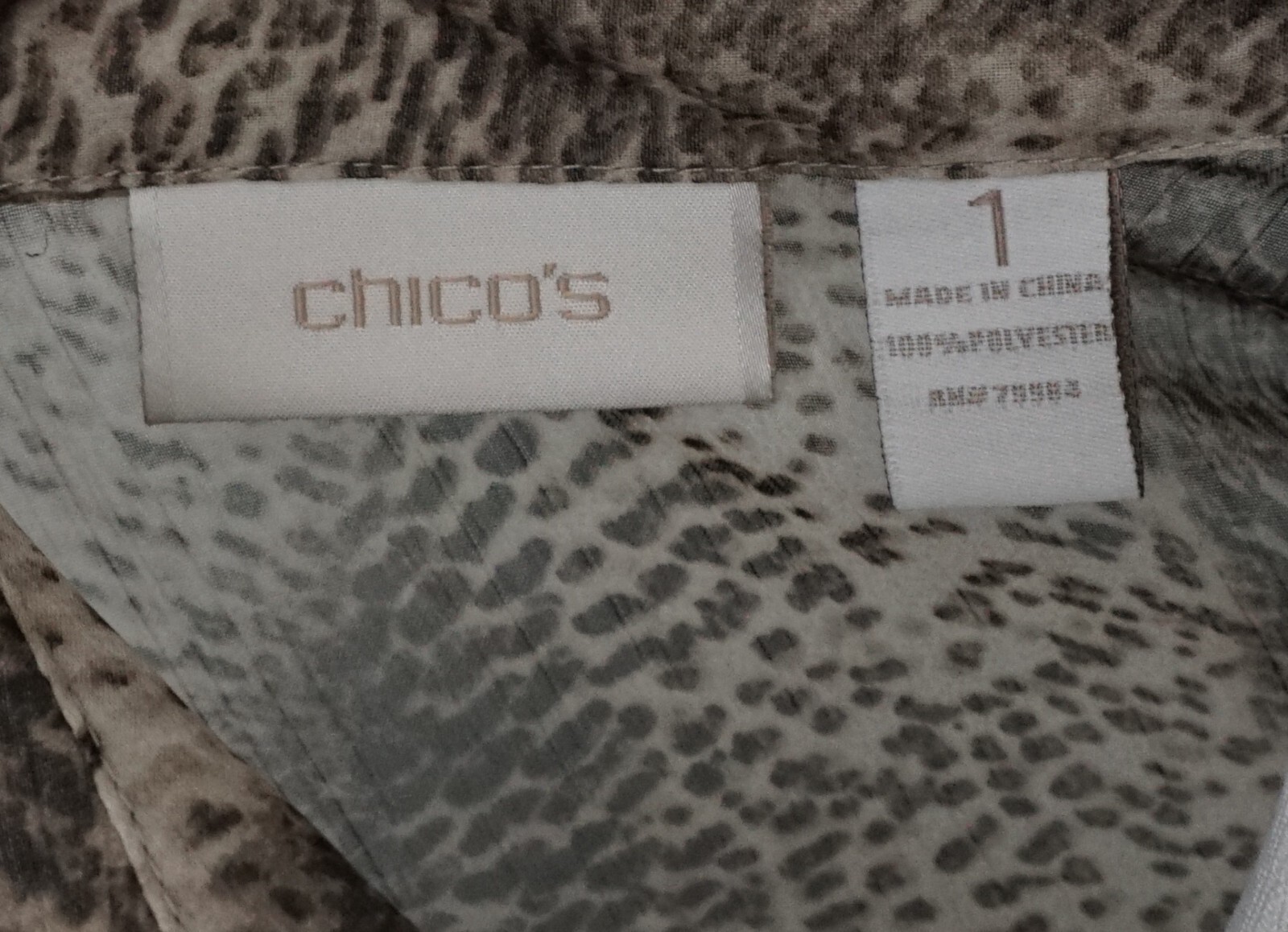 CHICOS Tan Button Front Sheer Collared Blouse Top… - image 4