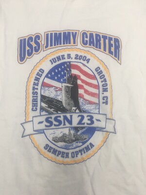 2004 Jimmy Carter President Shirt USS Christened Navy Ship SS 23 Georgia
