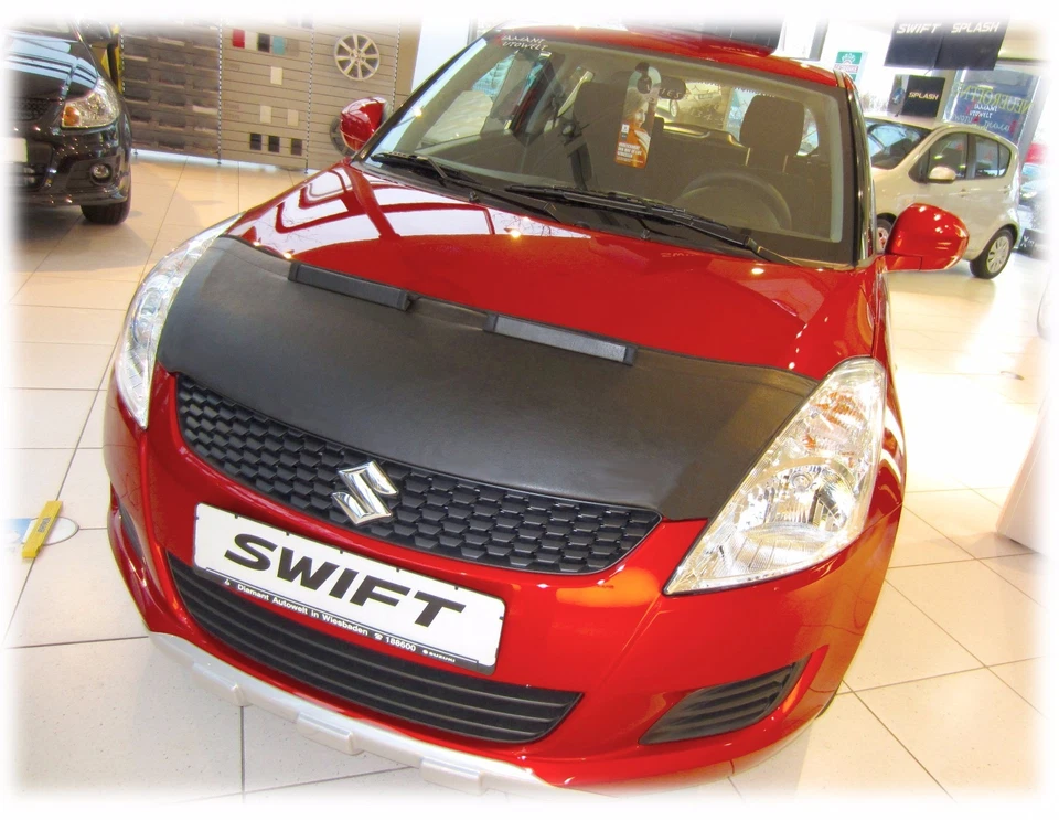 Sujetador capó coche aspecto fibra carbono se adapta a Suzuki Swift 2010-2017 máscara frontal nariz Foto 2 de 4