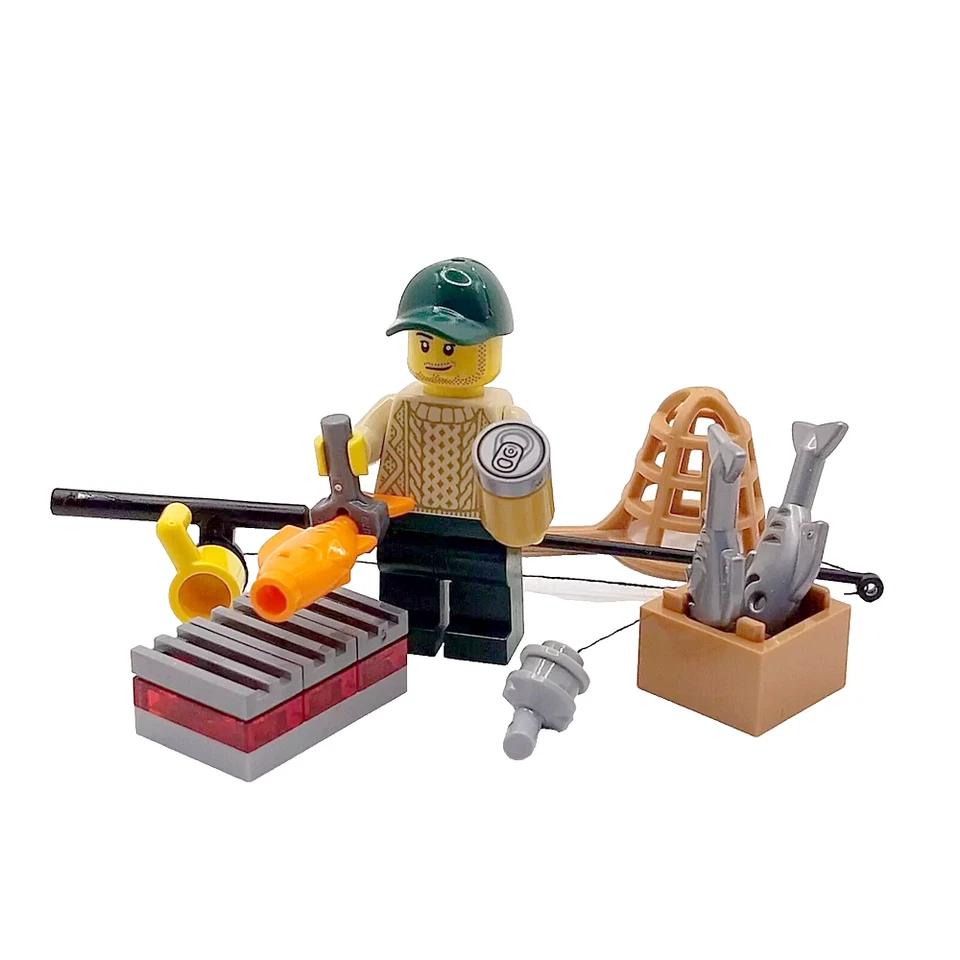 Genuine LEGO® Fishing Gift Fisherman Angler Male Man Minifigure Rod Angling 1 - Image 3 of 4