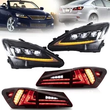 VLAND 2 Pair Set For 2006-2013 Lexus IS250 350 ISF LED Headlights & Tail Lights