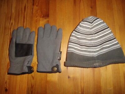 Strickmütze Maxikids Gr. 53 4- 9j  + Handschuhe Thinsulate grau Set