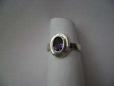 Sterling Silver Purple Crystal Stone Ring New
