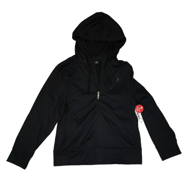 Fila Sport Giacca Donna Nera Full Zip con Cappuccio e Tasca Media Medium