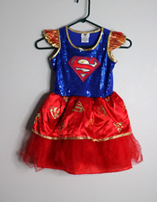 Supergirl Girls Dress Halloween Costume Dress Up Play Size Small