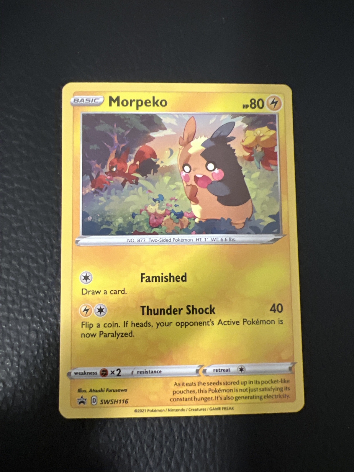 Morpeko SWSH116 Holo Black Star Promo Pokemon Promo 2021 NEAR MINT PACK FRESH