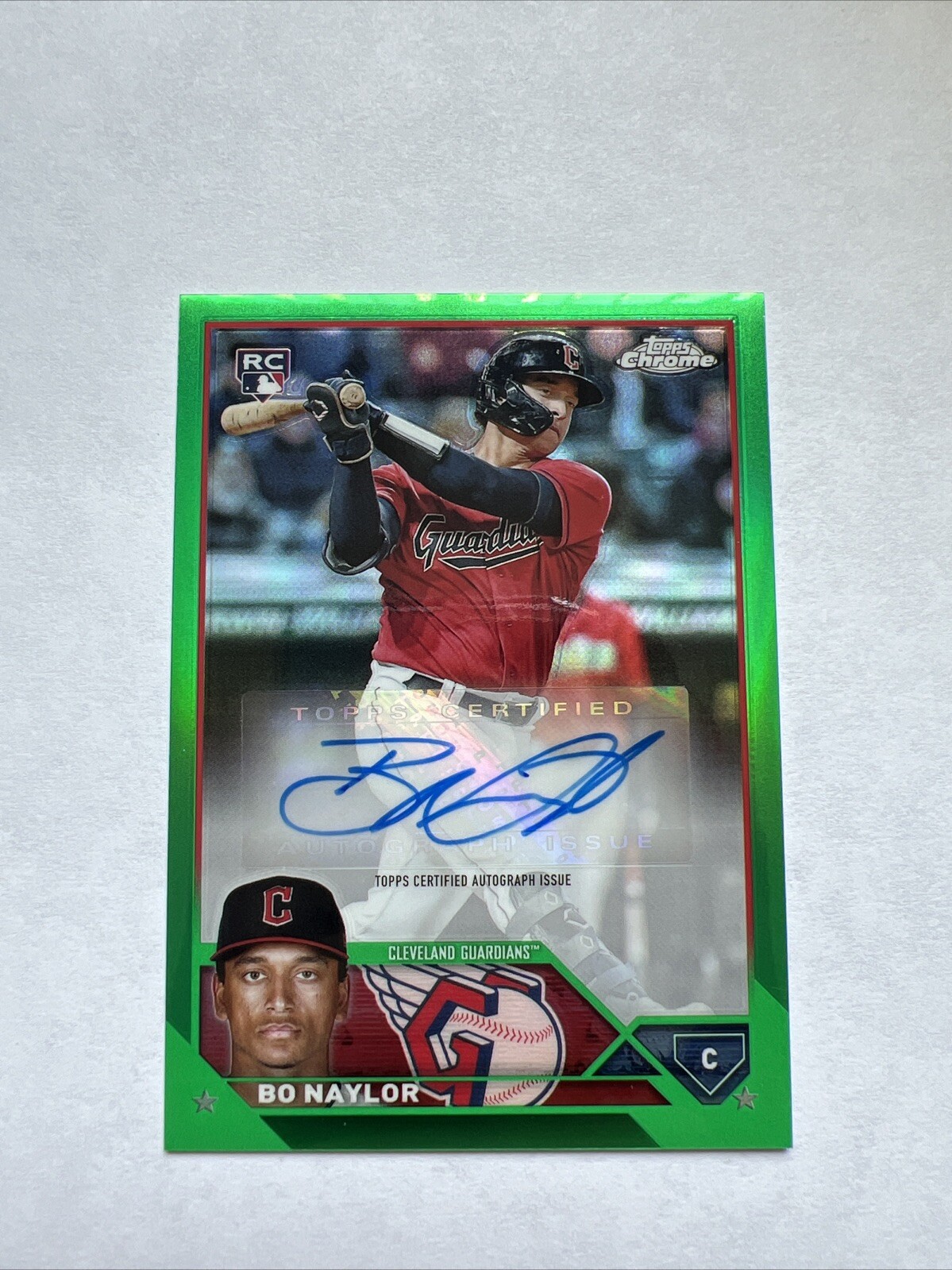 2023 Topps Chrome Update Bo Naylor AUTO ROOKIE GREEN 13/99 Gaurdians