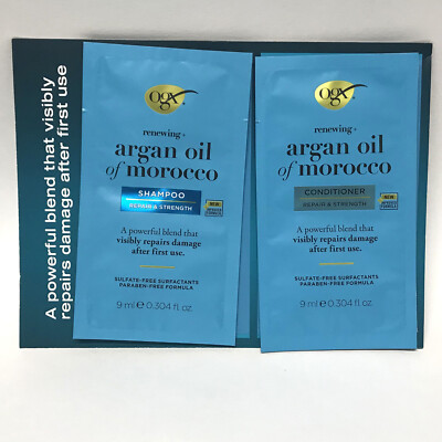 OGX Renewing+ Argan Oil Of Morocco Shampoo & Conditioner Trial Packets, 9ml ea