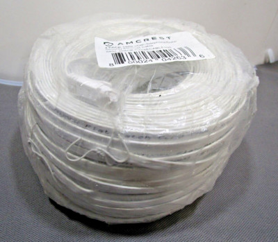 PACK OF 4 NEW AMCREST 100FT CAT6E VOIP-TELEPHONE/DATA/SECURITY ETHERNET CABLES