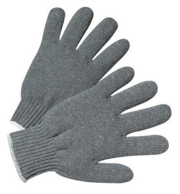 Elisanliving 12-Pair Gray String Knit Poly-Cotton Work Gloves – Large, Machine Washable