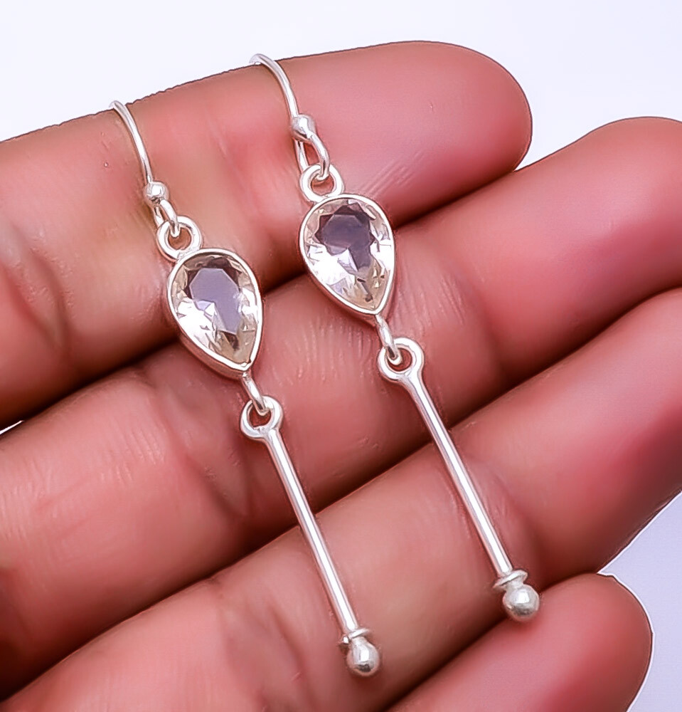 Smokey 925 Sterling Silver Bali Earring 2.34