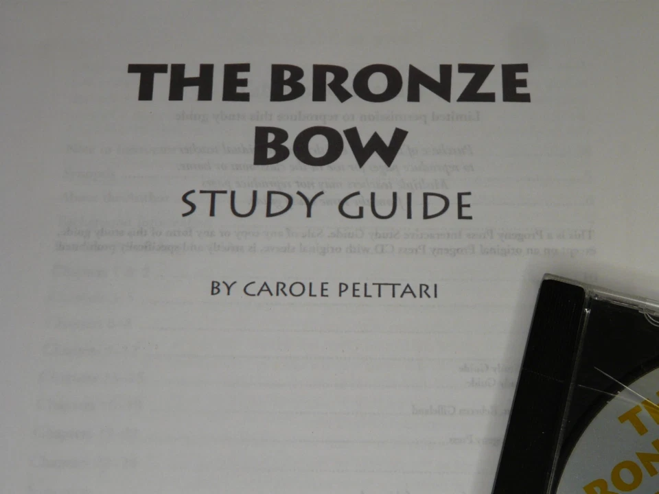 The Bronze Bow Study Guide by Carole Pelttari CD-Rom and printed copy Homeschool - Image 3 of 4