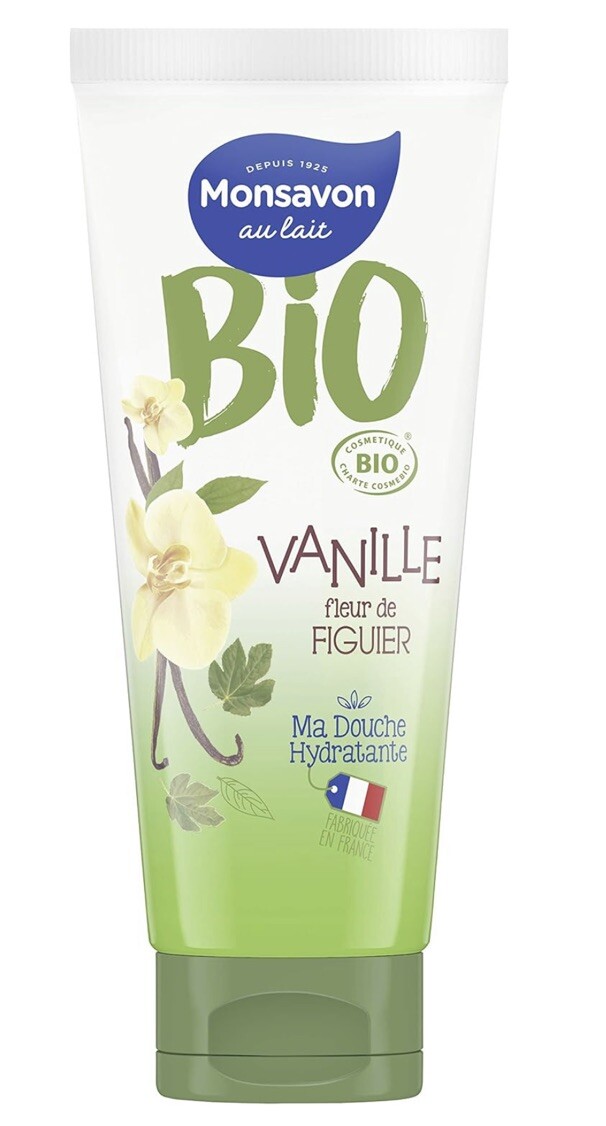 Gel douche Bio Monsavon vanille hydratant pour peaux sèches lot de 3 de 150ml