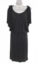 Monsoon UK 12 Black Beaded Butterfly Style Party Prom Race Wedding Dress EU 40
