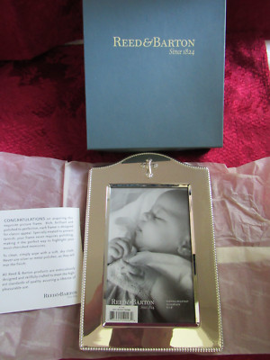 Reed & Barton Cross Photo Picture Frame 4 x 6 Tarnish Resistant Silver Plate New